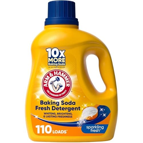 ARM & HAMMER Baking Soda Fresh Liquid Laundry Detergent, Sparkling Fresh Scent, 110 Loads, 110 Fl Oz