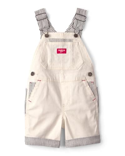 OshKosh B'gosh Boy World's Best Overalls, White, 12M