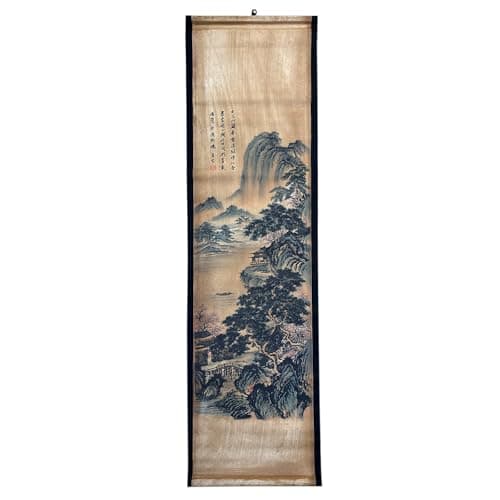 Wall Art Poster Prints Paintings, Hanging Paper Scroll Decor Oriental Spring Mountain,for Home Restaurant (I2)