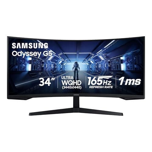 34″ Samsung Odyssey G5 3440x1440 165Hz Curved Ultrawide Monitor $270 + Free S&H