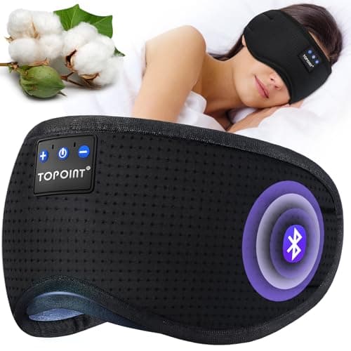 TOPOINT Men's or Women's Bluetooth 5.4 Breathable Sleep Mask Headphones w/ Microphone (2 Colors) $11.50 + Free Shipping w/ Prime or on $35+