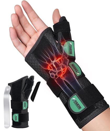 Oyakin Carpal Tunnel Wrist Brace Night Support, Thumb Brace for De Quervain's Tenosynovitis, Tendonitis, Thumb Spica Splint Right Hand, Wrist Support Men and Women, Large/X-Large