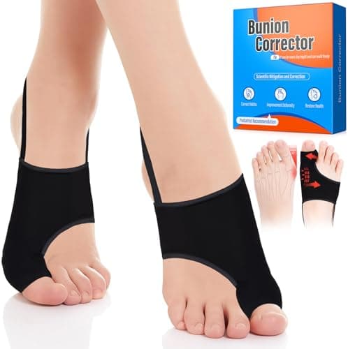 QCCL 2PCS Bunion Corrector for Women & Men - Bunion Correction with Splint & Pad for Hallux Valgus Pain Relief, Toe Separator for Day/Night Support, Anti Slip Gel Strap for Big Toe Straightener