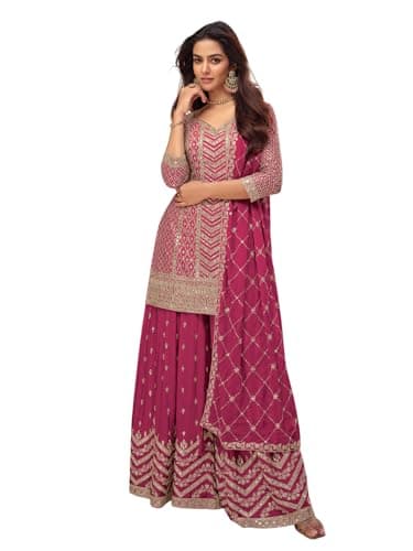shopNstyle Indian/Pakistani Reception Wear Shalwar Kameez Dress Stitched Women's Sharara Suits.