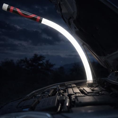 30" Flexible LED Light Stick, Rechargeable Bendable Mechanic Work Flashlight, 1200 Lumens Snake Light with 360°Flexible Neck, for Automotive Shop Car Repair, Garage & Hard-to-reach Areas