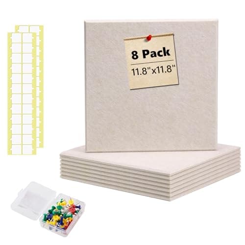 Bulletin Board 47" X 24" Cork Boards for Wall Alternative 8 Pack Oatmeal Non-Stripe Felt Bulletin Board 48 Safe Adhesive 35 Push Pins for Office School Home Room Decor