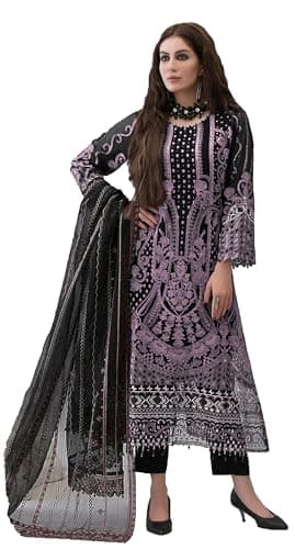 STELLACOUTURE indian ready to wear salwar kameez embroidered pakistani suit eid festival wedding party for women 2931-O (Purple, 52)