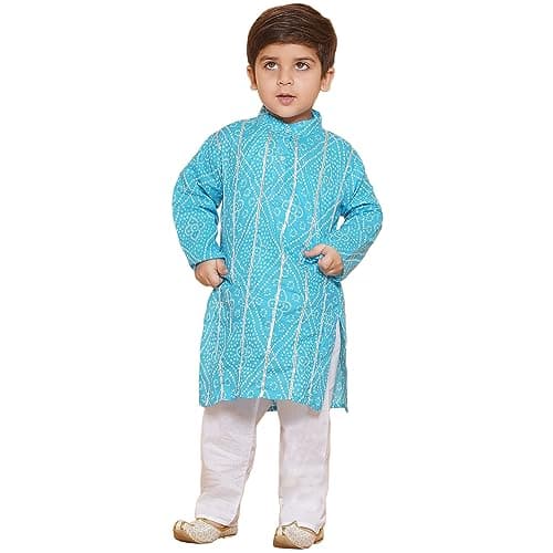 AJ DEZINES Cotton Kids Kurta Set for Boys | Indian Traditional Wear || Diwali Outfit (1255_BLUE_28)