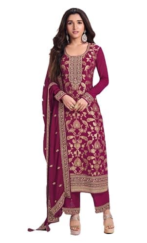 Shriva Fashion indian salwar kameez ready to wear Eid festival embroidered wedding plus size salwar suit for women (2805) (Maroon, 48)