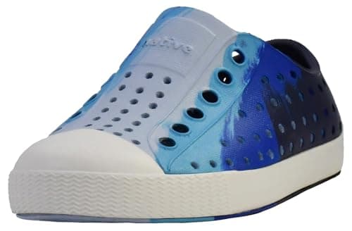 Native Shoes Unisex-Kids Jefferson Print Sneakers, UV Skyway Marble/Shell White, 1 Little Kid