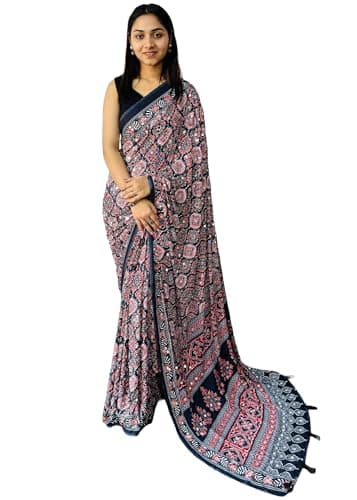 Indian Women Traditional Silk Saree With Heavy Mirror Work and Latkan Pallu Border 21405 (6)