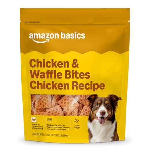 Amazon Basics Dog Treats Chicken and Waffle Bites 24oz (Previously Wag)