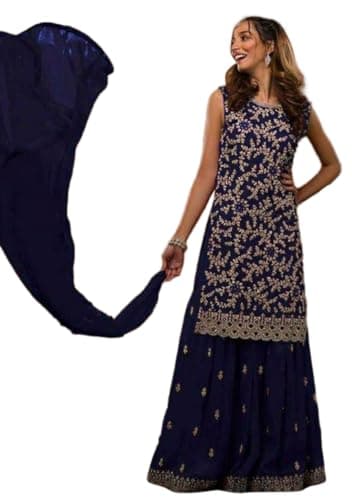Indya Blue Blended Sharara Set for Wedding | Salwar Kameez | Kurta Set
