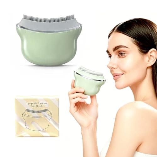 Lymphatic Contour Face Brush,Lymphatic Drainage Brush,Lymphatic Drainage Massager for Face –Ergonomically Designed to Fit The Skin Precisely- Improves Skin Glow & Absorption (Green)