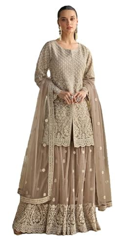 STELLACOUTURE Ready to wear salwar kameez for women, Indian Pakistani ethnic suit Eid, Wedding, Party 2959-O (Coffee, 38)