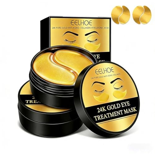 DSQWJHC Under Eye Patches 120PCS, 24K Gold Collagen Eye Mask for Puffy Eyes & Dark Circles, Hydrating Eye Pads, Anti-Aging Under Eye Treatment to Smooth Fine Lines