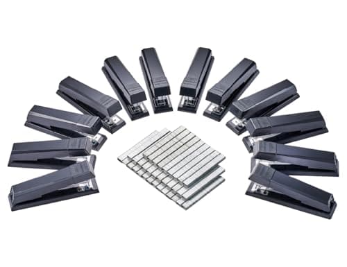 Bostitch Office Stapler, No-Ja...et Capacity, Black, Pack of 12
