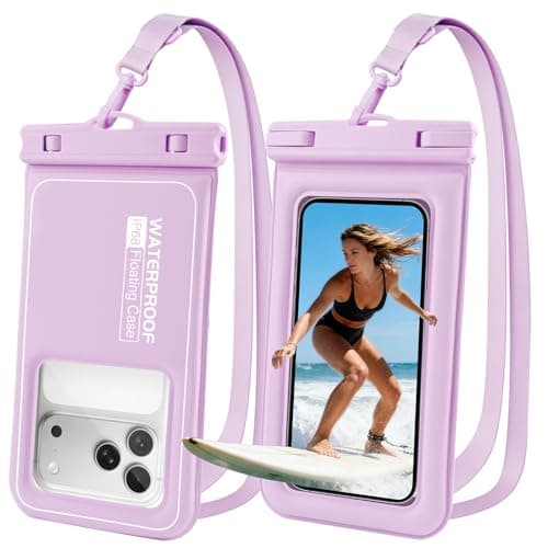 Floating Waterproof Phone Pouch 2 Pack, IP68 Waterproof Phone Case, Up to 8.3" Dry Bag for iPhone 17 16 15 14 Pro Max Samsung S25 Ultra S24 S23, Kayak/Beach/Cruise Travel Essentials Pink