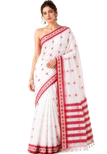 HEALTHY Q Art Silk Khadi Saree for Women with Unstitched Blouse Piece, Ethnic Motifs Printed Saree with Printed Border, Soft Traditional Indian Sari for Wedding, Festival, Party & Ethnic Wear