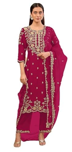 Shriva Fashion Pakistani Ready to wear salwar kameez with embroidery work eid wedding party for women (2938) (Pink, 42)