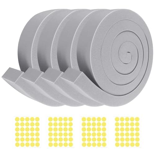 FoamJoy 4Pcs 2" x 1" x 6.5Ft AC Window Seal Kit with Adhesive, Gray Foam Strips for Air Conditioner Window Weather Stripping, Window Units, Doors and Windows Insulation, Energy Saving & Dustproof