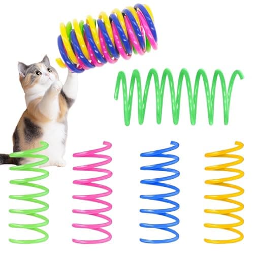MOSYZEO Cat Toy Springs - 80 Pack Colorful Spring Toys for Cats, Bouncy Plastic Cat Spring Toy, Interactive Springs Cat Toys & Cat Toys for Indoor Cats