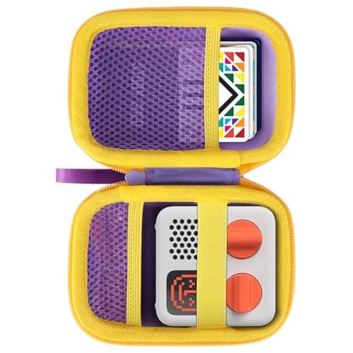 Peyyargo Storage Case Compatible with Yoto Mini Kids Audio Player Travel Device Plays Stories Music Podcast Radio Speaker (Purple + Yellow Zipper)