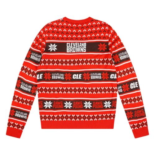 FOCO Cleveland Browns NFL Big Logo Ugly Sweater - Large