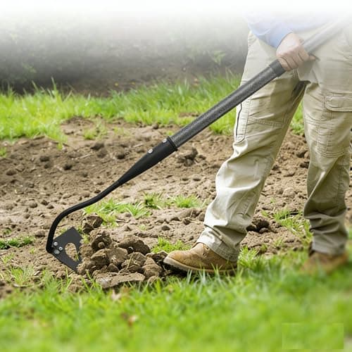 EUIJOIP 70 Inch Garden Hoe, Heavy Duty Metal Weeding Hoe Tool for Standing, Loosening Soil, Digging, Planting & Ridging - Ergonomic Gardening Hand Tools for Women Men Seniors