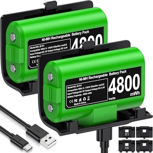 Amazon: 2 pack - Svetaecho Rechargeable Xbox Controller Battery Pack (Green) $9.99 (Reg $19.99, ~50% Off) + FS w/ Prime