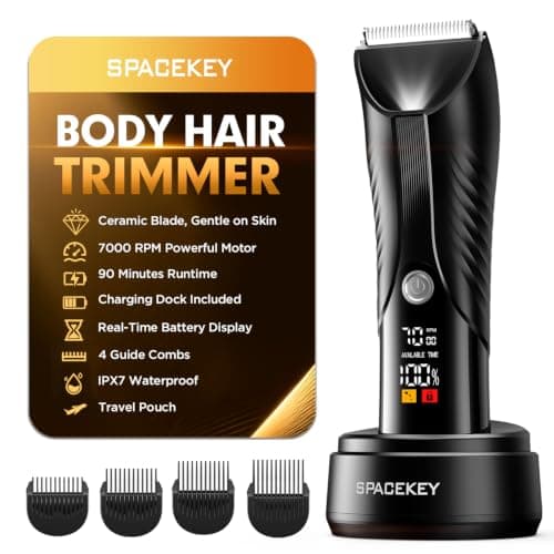 Spacekey Men's Rechargeable Wet/Dry Body Hair Trimmer $12