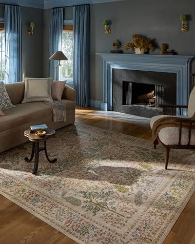 Loloi Rifle Paper Co Canopy Cream 5'-0" x 7'-6" Area Rug