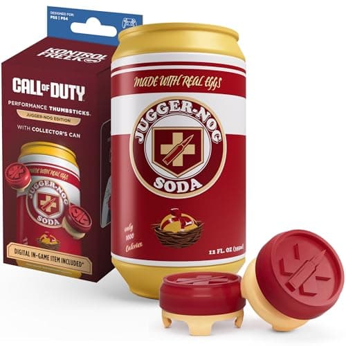 KontrolFreek® Jugger-Nog Performance Thumbsticks® | for PlayStation 5 (PS5) & PlayStation 4 Controller | Red and Cream