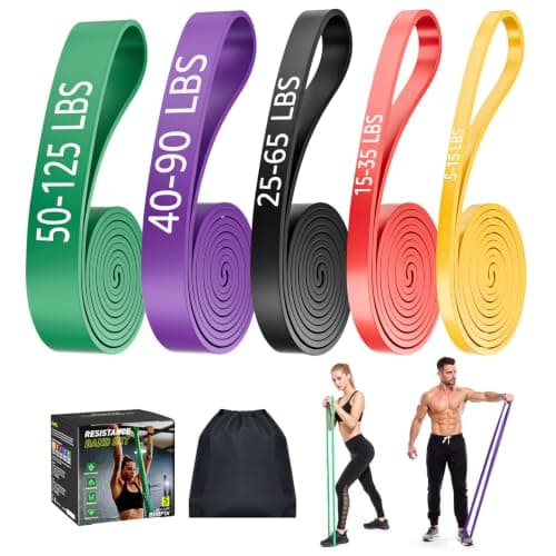 Dapofajo Resistance Bands for Working Out: Silicone 5-Level Exercise Bands, 3X Tear-Resistant, Pull Up Assistance - Helpful Physical Therapy & Strength Training for Men & Women