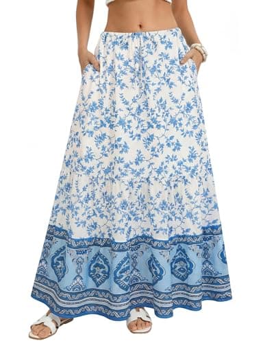 Kate Kasin Women's Floral Maxi Skirt w/ Pockets (Various) $7.49 + Free Shipping w/ Prime or on $35+