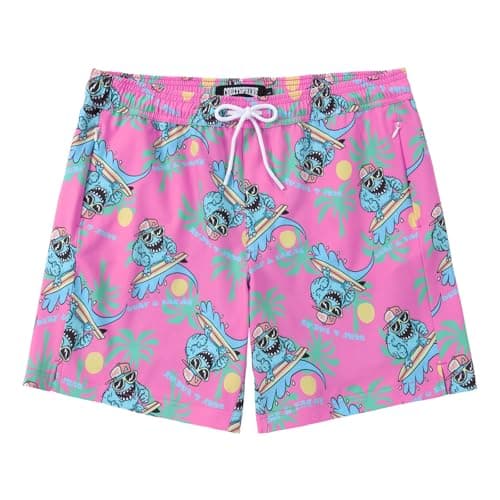 CoozySphere Boys Swim Trunks with Compression Liner 5-6 Swimming Shorts Quick Dry Bathing Suit with Zipper Pockets