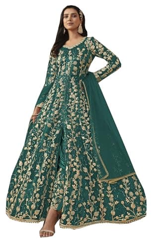 Shriva Fashion Indian salwar kameez ready to wear Eid Festival Shalwar suit pakistani style party for women (2755) (Green, 54)