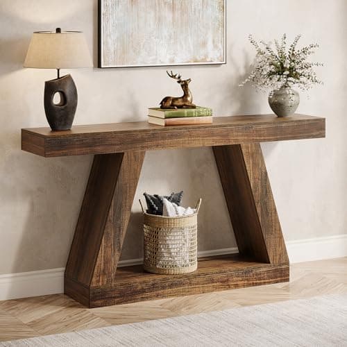 Tribesigns Farmhouse Console T...llway, Living Room, Dark Brown