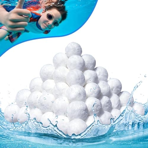 Bohodiy 1.5 lbs Pool Filter Balls for Sand Filter, Reusable Pool Fiber Filter Balls Replace 55lbs Pool Filter Sand,Efficient Pool Filter Media Balls for Filter Pump, Pool Cleaning (1.54 Lbs)