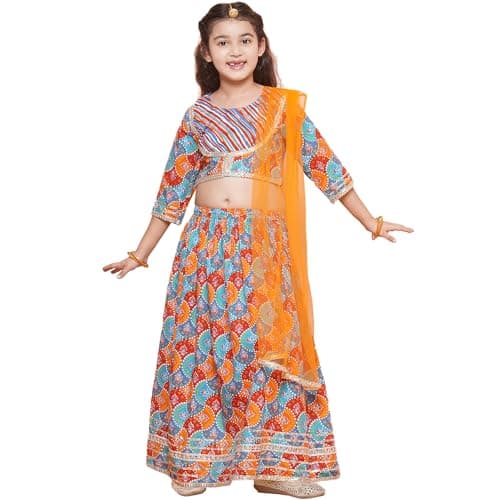 AJ DEZINES ADIVA Girls Indian Ethnic Wear Lehenga Choli for Kids (G_LH07_SKY_BLUE_26)