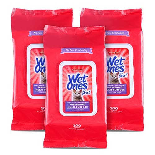 3-Pack 100-Count Wet Ones for Pets Freshening Cat Wipes w/ Aloe Vera (Fresh Scent) $5.66 w/ S&S + Free Shipping w/ Prime or on $35+
