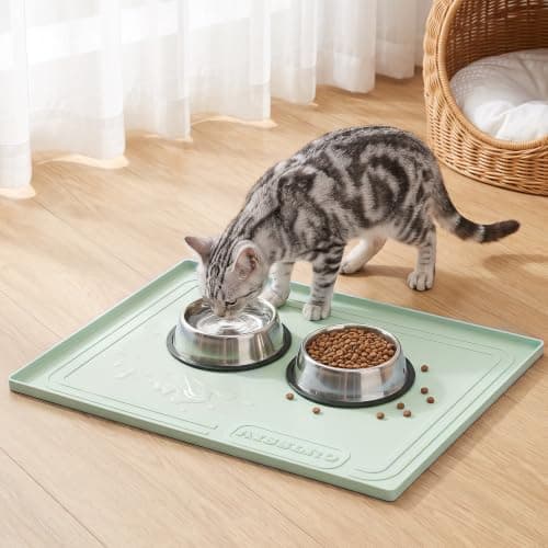 22x19 Pet Feeding Mat Waterproof Nonslip Cats and Dogs Water Bowl Mat