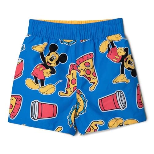 Disney Mickey Mouse Infant Baby Boys Swim Trunks Bathing Suit UPF 50+ Blue Food 18 Months