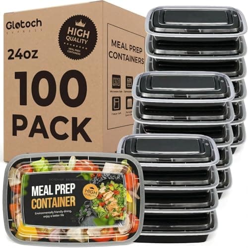 100-Pack 24-Oz Meal Prep Containers Reusable Food Storage Containers w/ Lids $24.68 w/ S&S + Free Shipping w/ Prime or on $35+