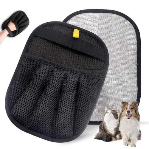 CrievCat Upgraded Pet Hair Removal Gloves with Snug Elastic Wrist – Electrostatic Five-Finger Reusable Fur Remover for Cats & Dogs, Effortless Cleaning Tool for Couch, Carpet, Clothing & Car Seats