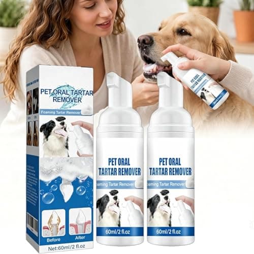 2PCS Pet Oral Tartar Remover Spray,Pets Oral Tartars Removers Foaming Tartars,Natural Plant Formula, No Brushing Daily Dental Cleaning Supplies, Support Healthy Gums, for Dogs Cats