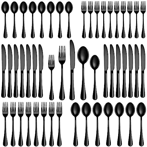 60-Pc MUTNITT Stainless Steel Silverware Set (Black) $20