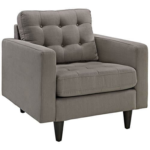 Modway EEI-1013-GRA Empress Mi...red Fabric Armchair in Granite