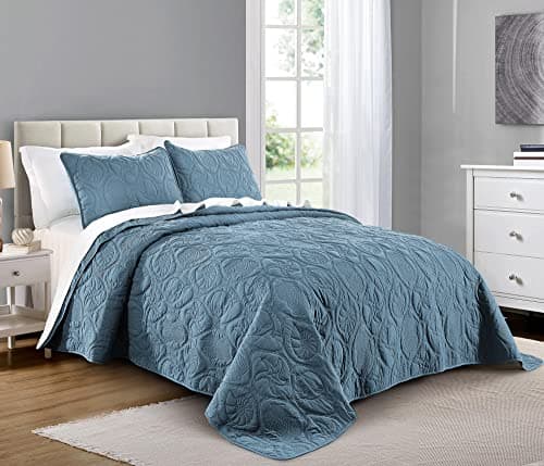 Pure Bedding Quilt Set King/Ca...nd 2 Shams, Ocean Star Pattern