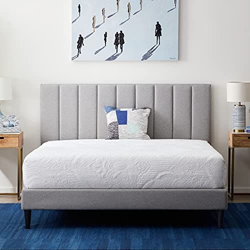 Lucid King Bedframe with Verti...ox Spring Needed — Stone Color
